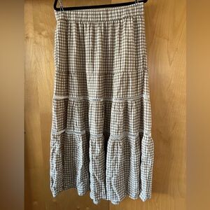 Madewell gingham tiered skirt